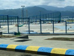 Interlock Lapangan Voli dan Futsal di Proyek RTH Dibongkar Pasang