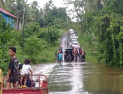 Luapan Air Sungai Hambat Akses Jalan di Morotai