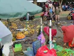 Tak Terima Ditertibkan, Pedagang Pisang di Ternate Buang Dagangan ke Jalan