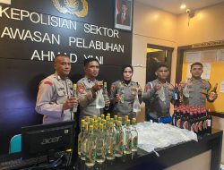 Polsek Ahmad Yani Ternate Amankan Ratusan Botol Miras dari Kapal