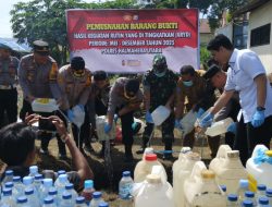 Polres Halmahera Utara Musnahkan Ribuan Liter Captikus Jelang Tahun Baru