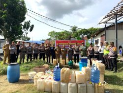 Ribuan Liter Miras Dimusnahkan Polres Halmahera Utara 