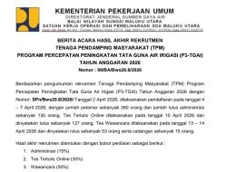 BWS Maluku Utara Umumkan Hasil Akhir Rekrutmen TPM P3-TGAI TA 2026